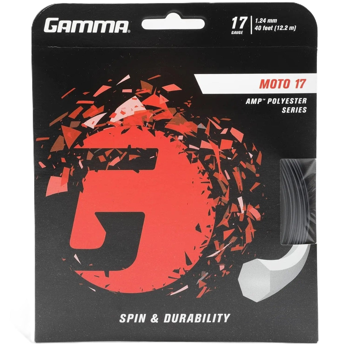 Gamma MOTO 17g Black Tennis String (Set)