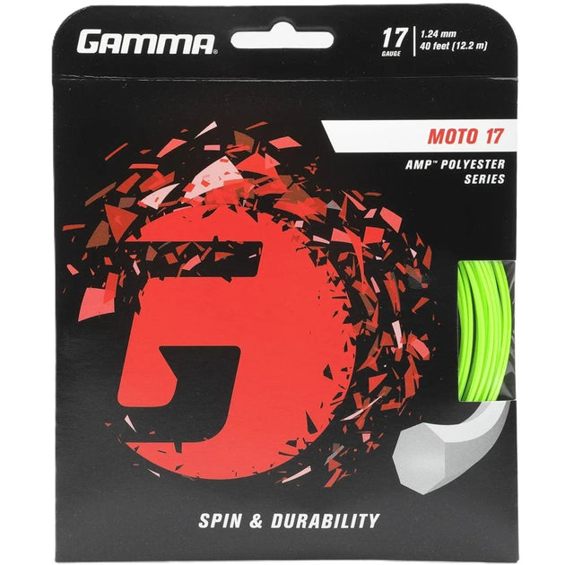 Gamma MOTO 17g Lime Green Tennis String (Set)