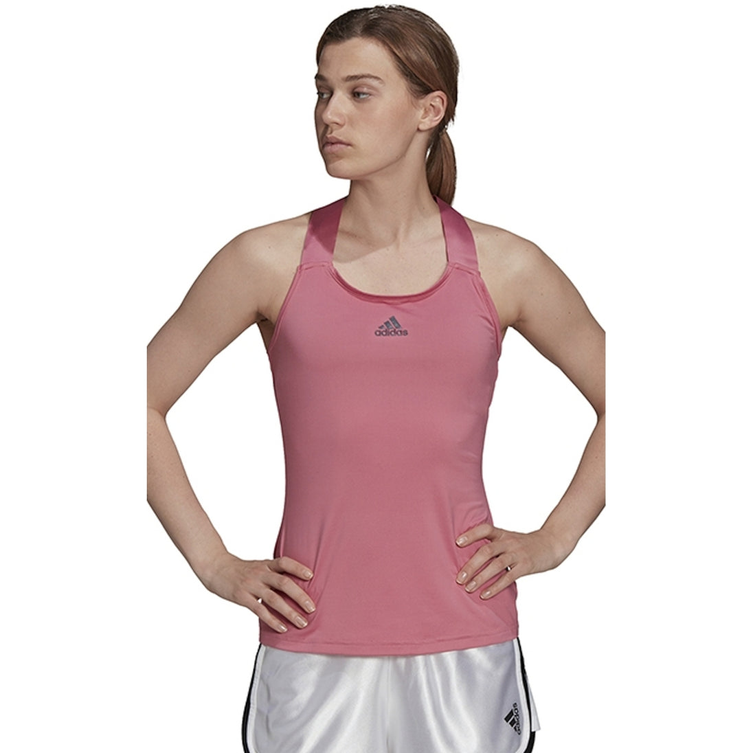H45389 Adidas Women's Y-Tank Tennis Tank Top (Rose Tone/Black)