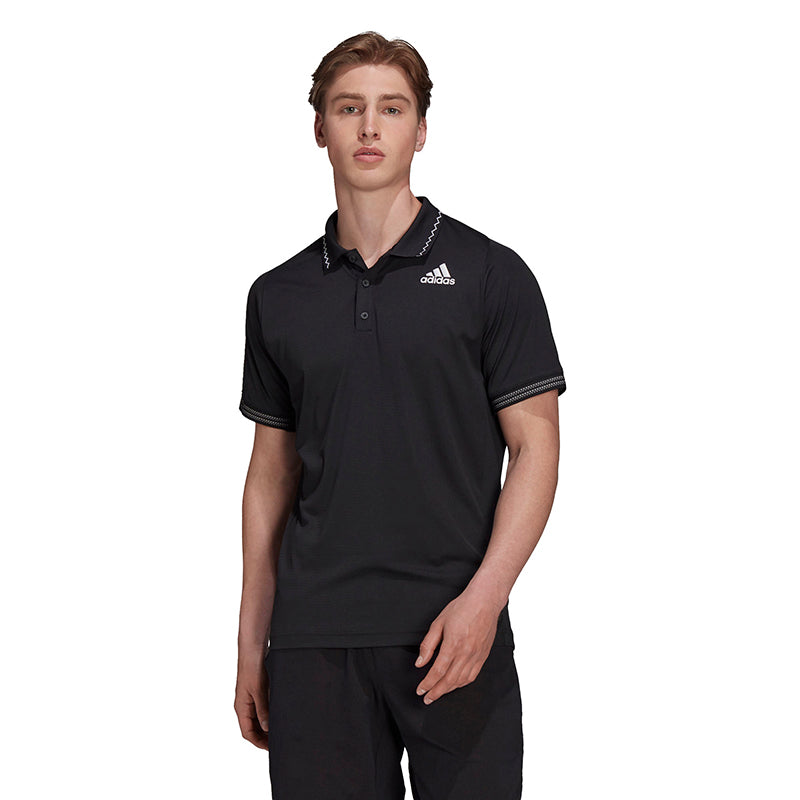H31374-Black Adidas Men's Freelift Primeblue Tennis Polo (Black)