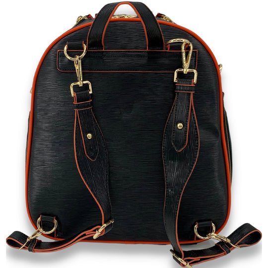 HABPBLK NiceAces Women's HANA 2-Racquet Handmade Vegan Tennis Backpack (Black)
