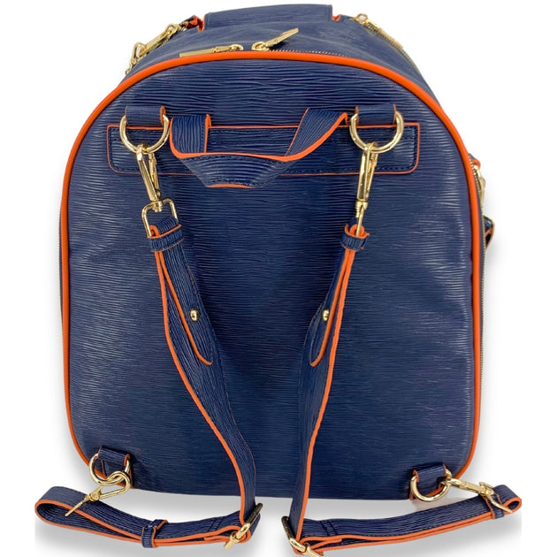 HABPBLU NiceAces Women's HANA 2-Racquet Handmade Vegan Tennis Backpack (Blue)