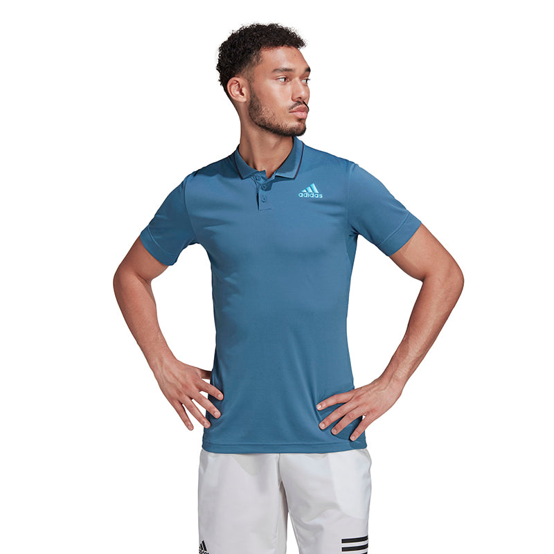 HB9137 Adidas Men's Freelift Primeblue Tennis Polo (Blue)