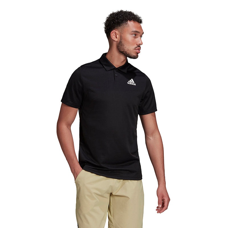 HC2716 Adidas Men's Heat.RDY Tennis Polo (Black)