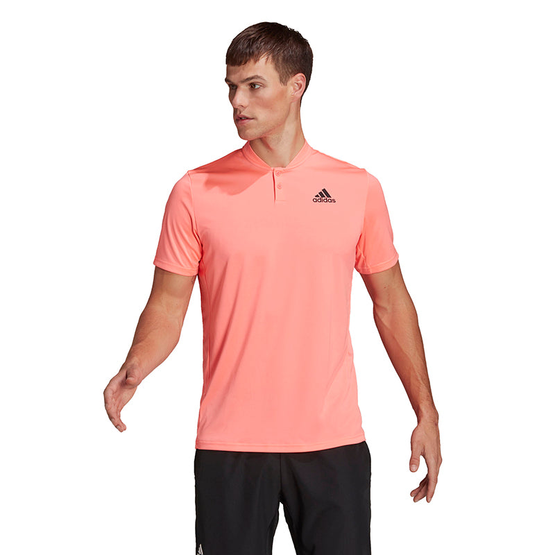 HF1811 Adidas Men's Club Henley Tennis Polo (Acid Red)