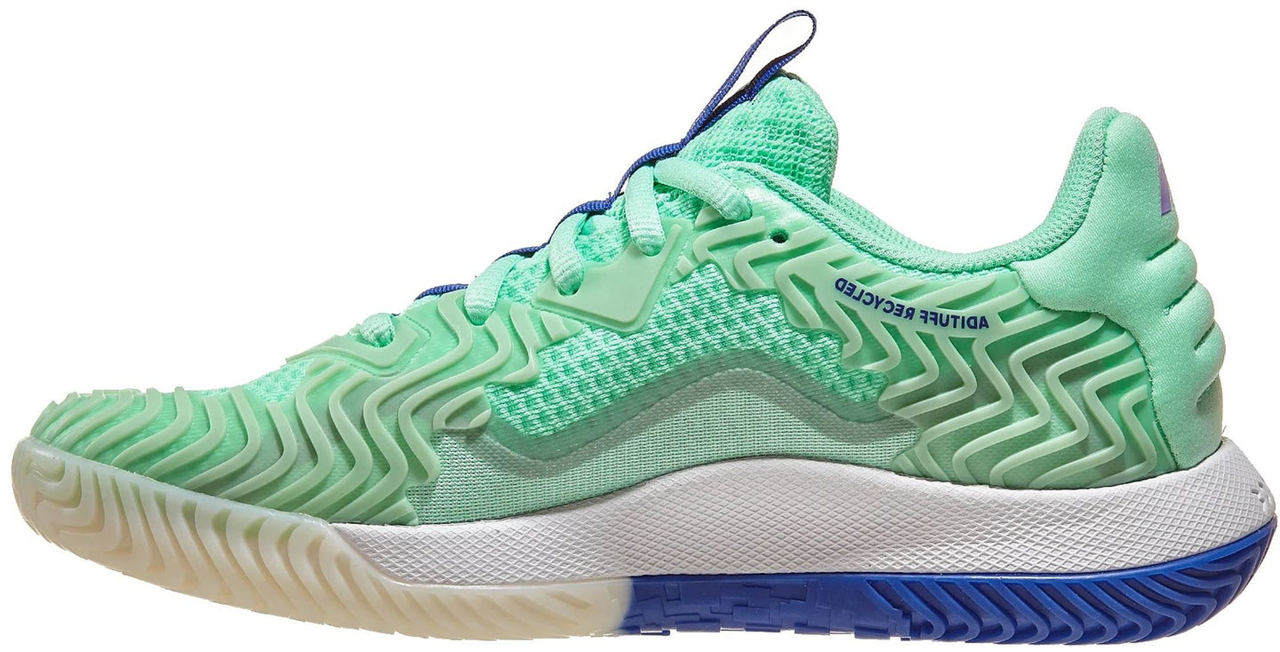 HQ8443 Adidas Women's SoleMatch Control Tennis Shoes (Pulse Mint/Silver Metallic/Lucid Blue)