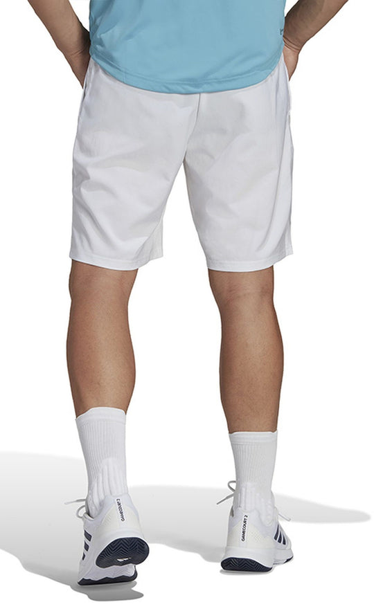 HS3251-9 Adidas Men’s Club 3 Stripe Tennis Shorts 9 Inch (White)