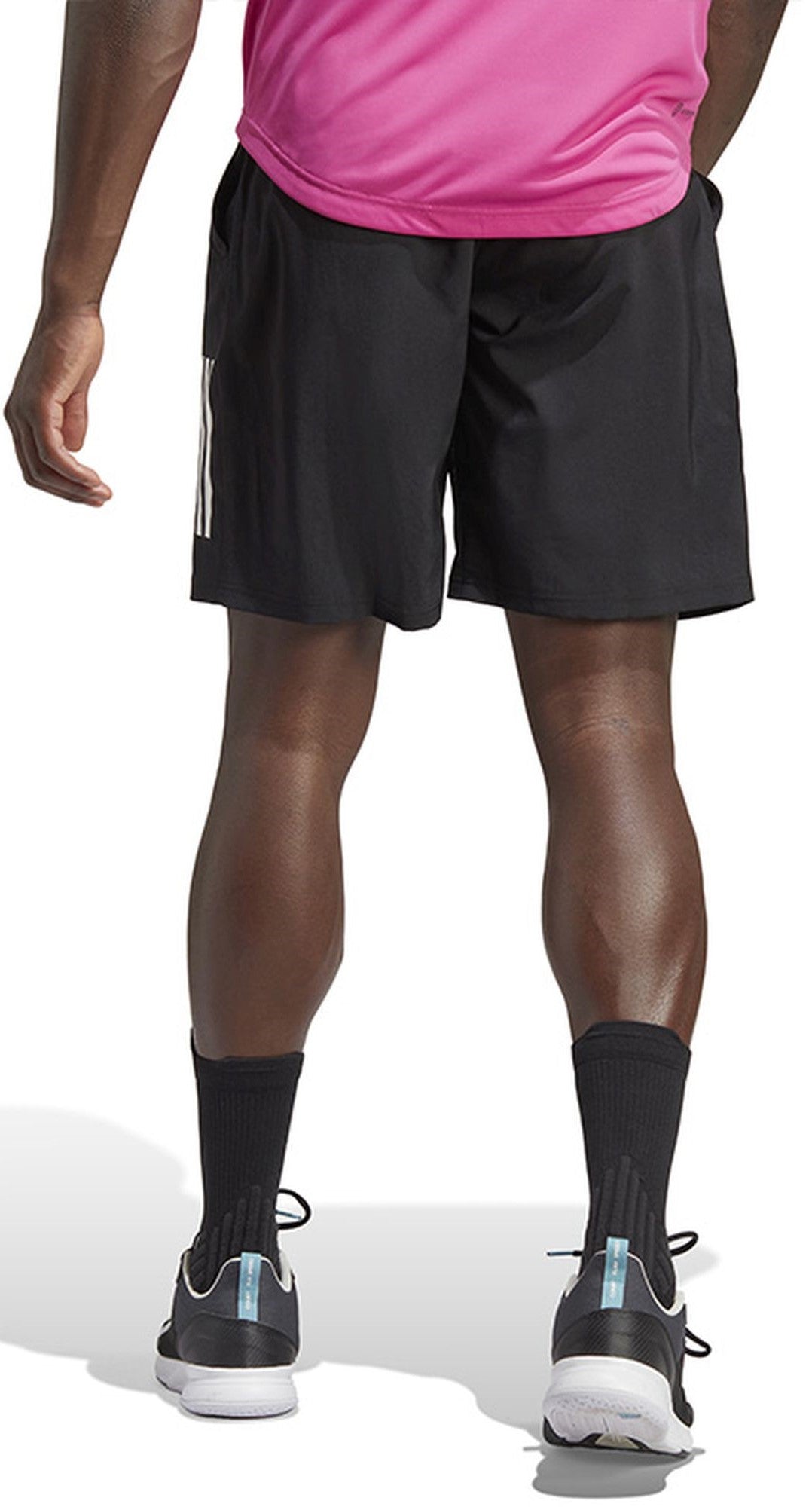 HS3253-7 Adidas Men’s Club 3 Stripe Tennis Shorts 7 Inch (Black)