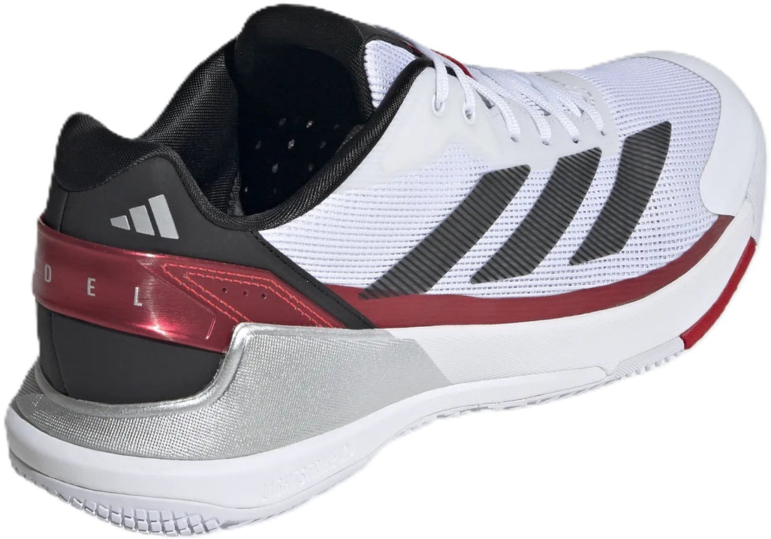 IE3924 Adidas Men's CrazyQuick Padel Shoes (Cloud White/Core Black/Lucid Red)