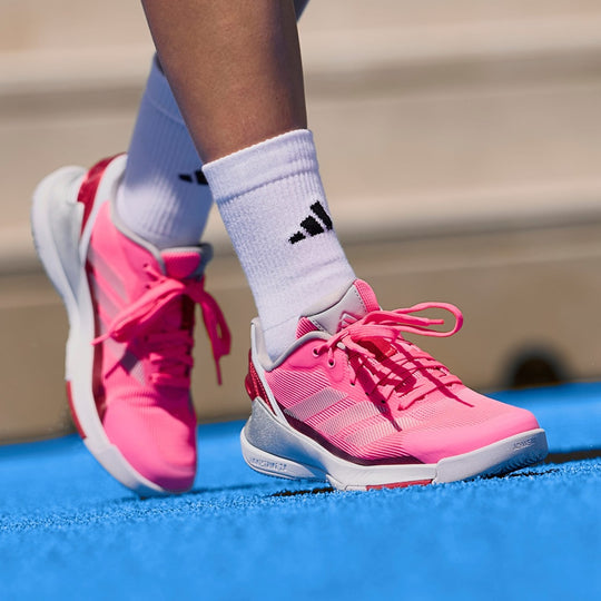 IH3395 Adidas Women's CrazyQuick LS Padel Shoes (Lucid Pink/Silver Metallic/Lucid Red)