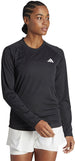II0642 Adidas Women's Club Long Sleeve Tennis Tee (Black)
