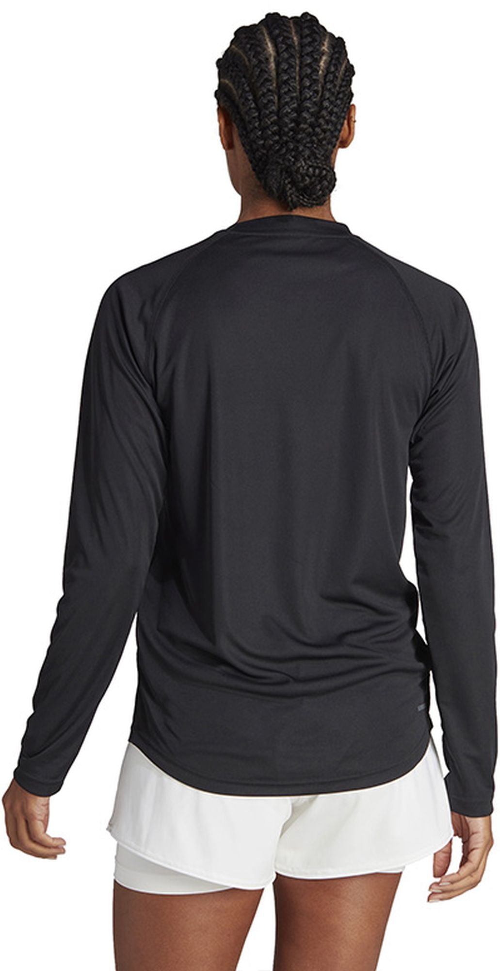 II0642 Adidas Women's Club Long Sleeve Tennis Tee (Black)