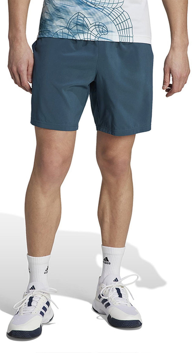 IJ4897 Adidas Men's Club Stretch Woven Tennis Shorts 7 Inch (Arctic Night)