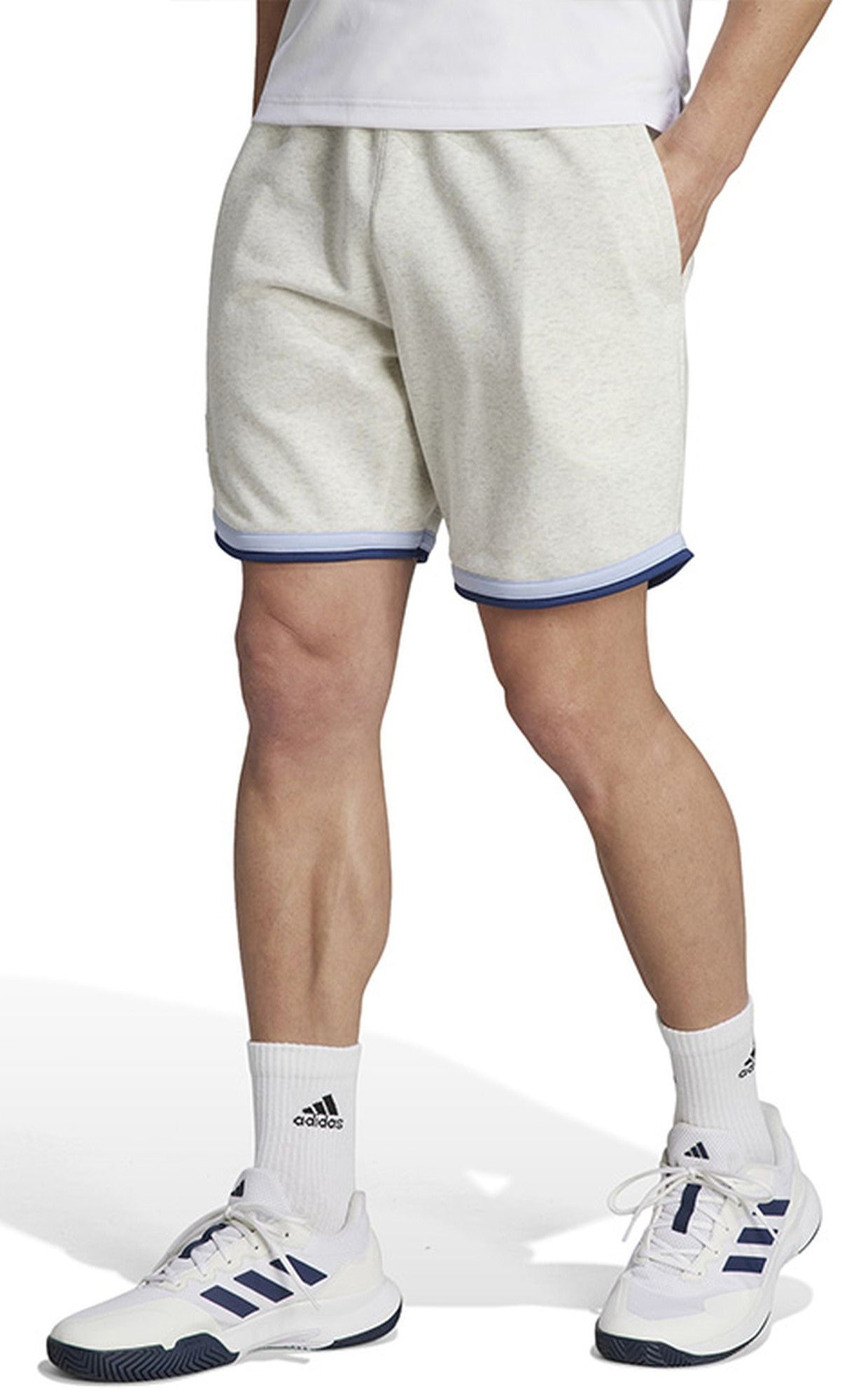 IJ4921 Adidas Men’s Clubhouse Premium Classic Tennis Shorts (White)