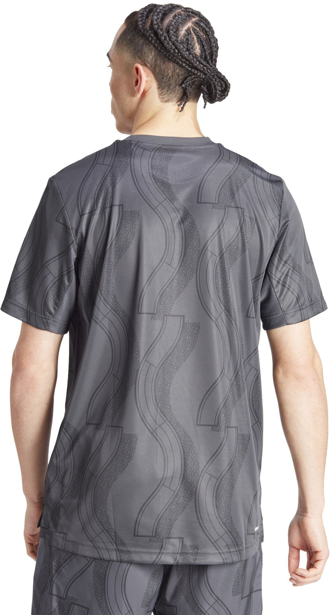 IP1882 Adidas Men's Club Graphic Tennis Tee (Carbon/Black)