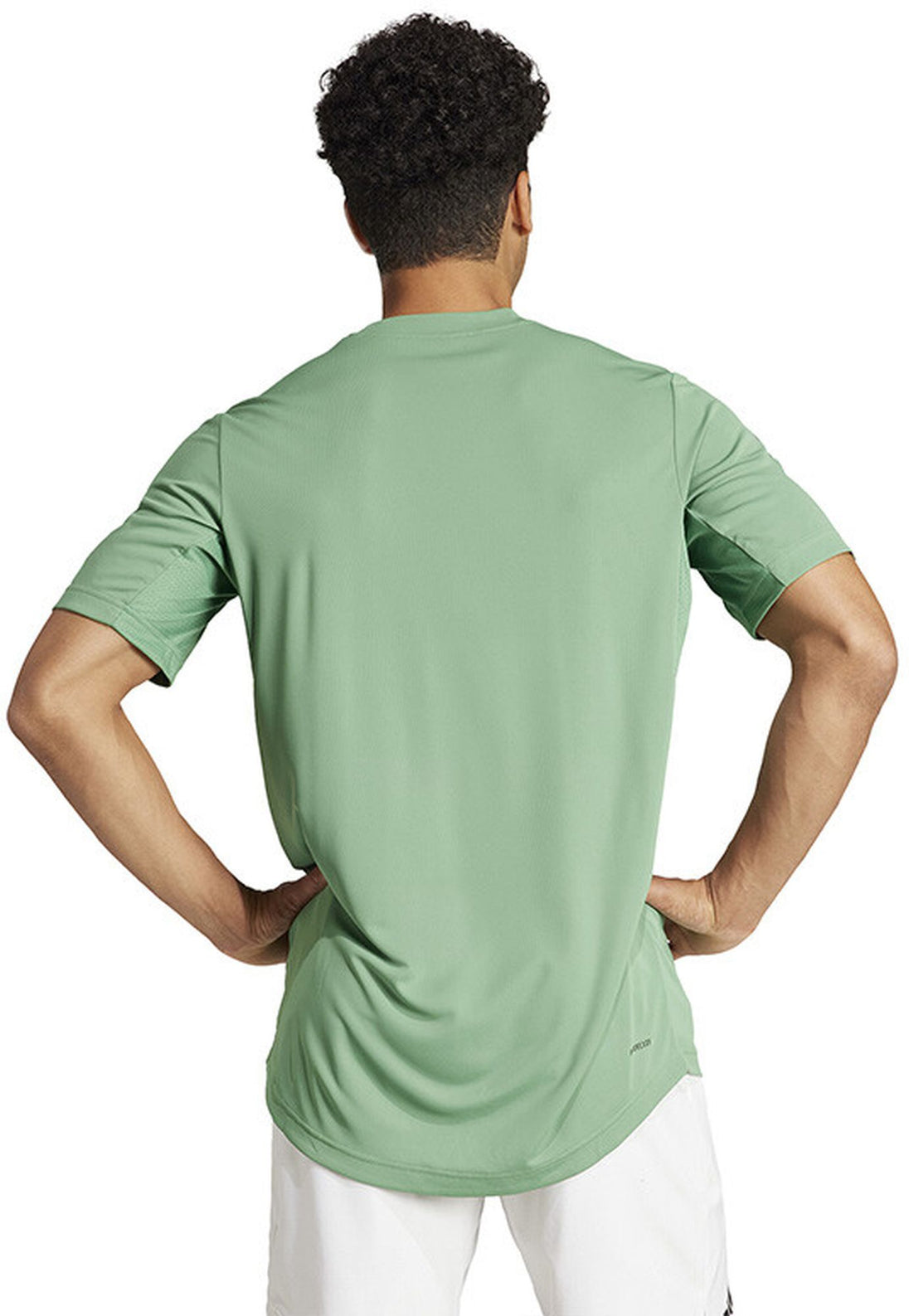 IP1890 Adidas Men's Club-3 Stripe Tennis Tee (Preloved Green)