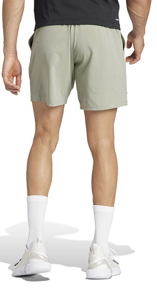 IP1896 Adidas Men's Club Stretch Woven Tennis Shorts 7 Inch (Silver Pebble)