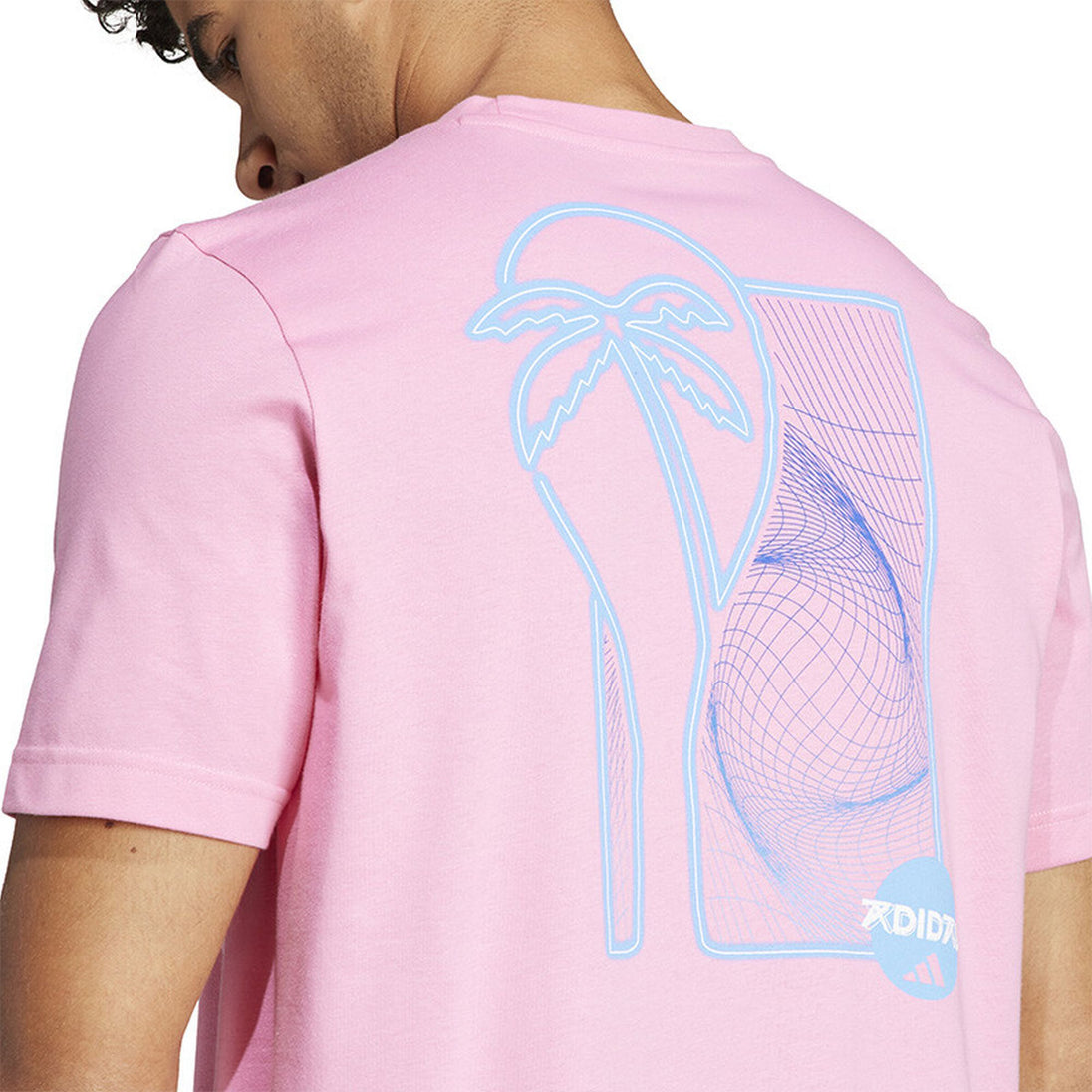 IS2397 Adidas Men's Play Graphic Tennis Tee (Bliss Pink)