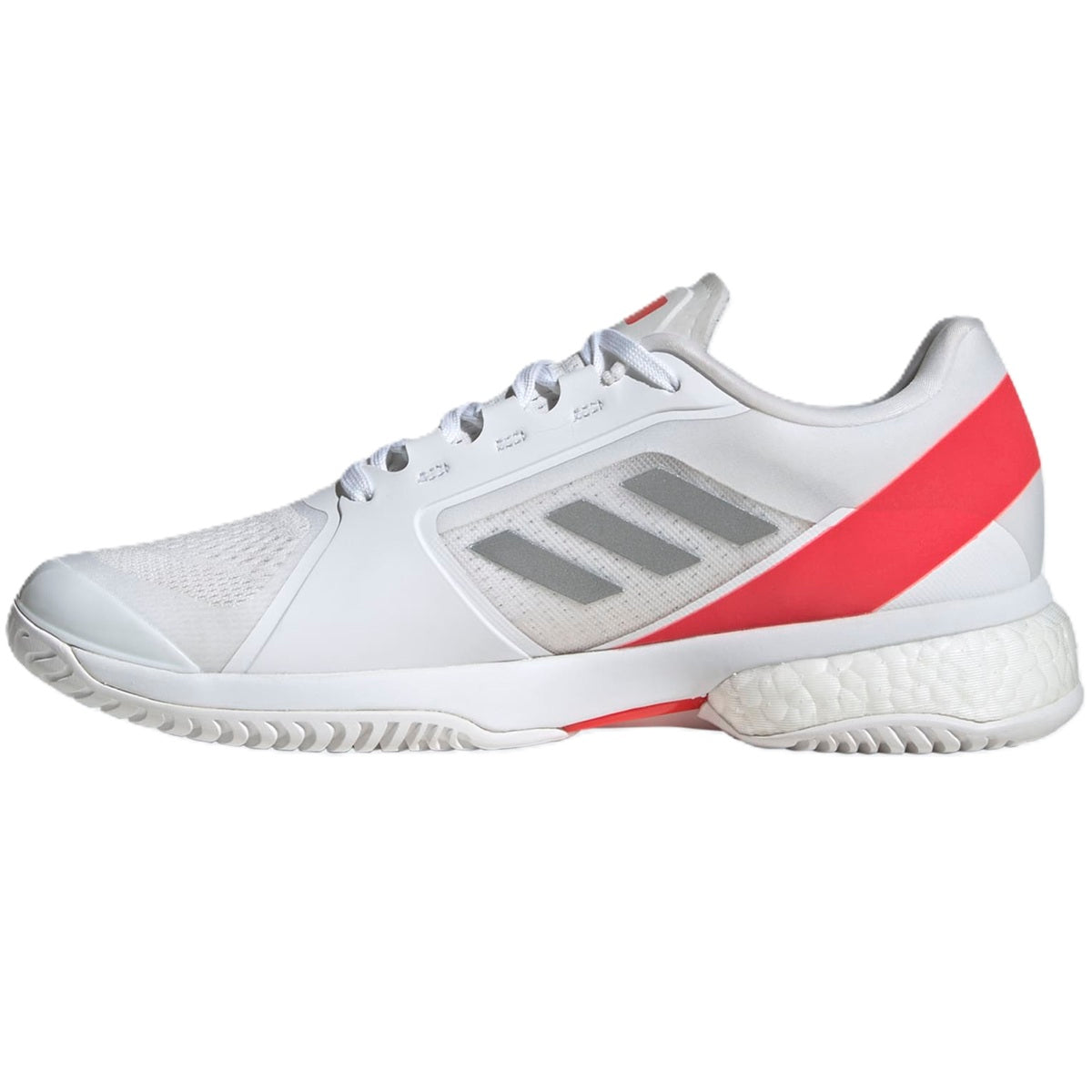 JP7060 Adidas Women's Stella Court Tennis Shoes (White/Silver Metal/Lucid Red)