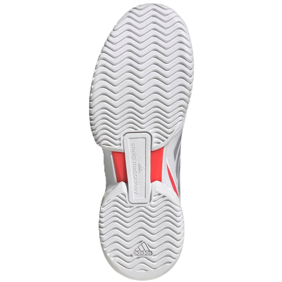 JP7060 Adidas Women's Stella Court Tennis Shoes (White/Silver Metal/Lucid Red)