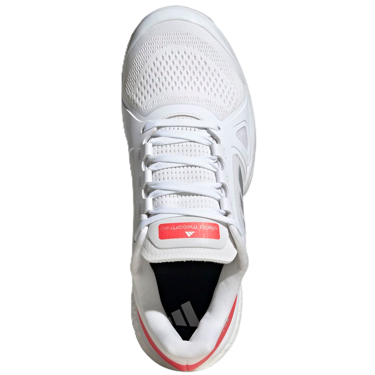 JP7060 Adidas Women's Stella Court Tennis Shoes (White/Silver Metal/Lucid Red)