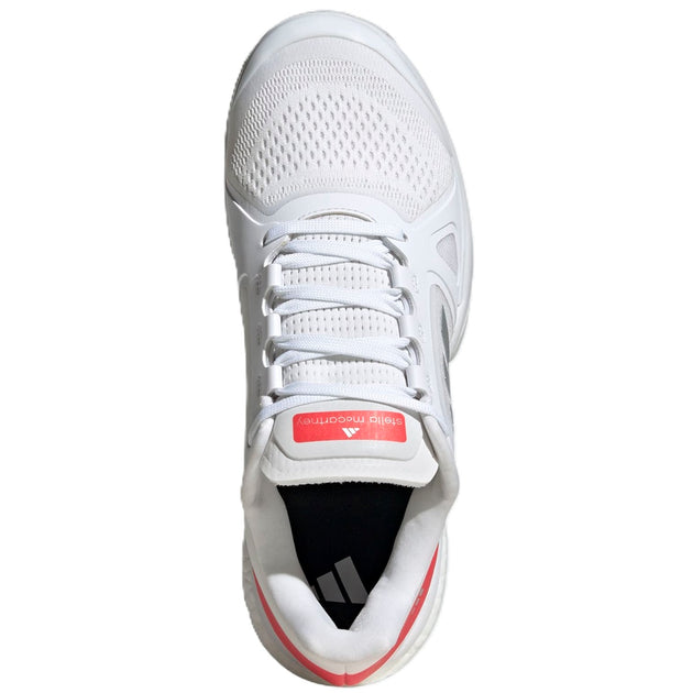 JP7060 Adidas Women's Stella Court Tennis Shoes (White/Silver Metal/Lucid Red)
