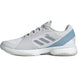 JP7061 Adidas Women's Stella McCartney Court Tennis Shoes (White/Silver Metallic/Wonder Blue)