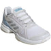 JP7061 Adidas Women's Stella McCartney Court Tennis Shoes (White/Silver Metallic/Wonder Blue)
