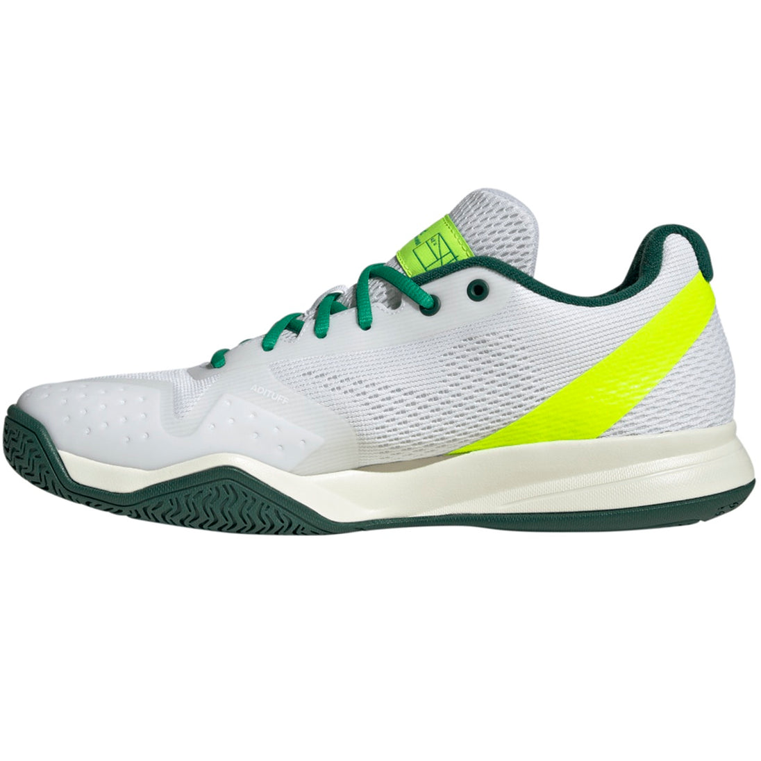 JQ0695 Adidas Men’s Courtflash Pickleball Shoes (White/Core Black/Collegiate Green)