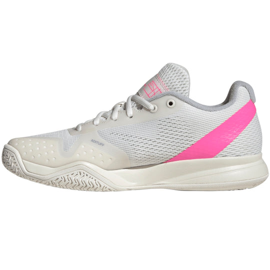 JQ0696 Adidas Women’s Courtflash Pickleball Shoes (White/Silver Metallic/Lucid Pink)