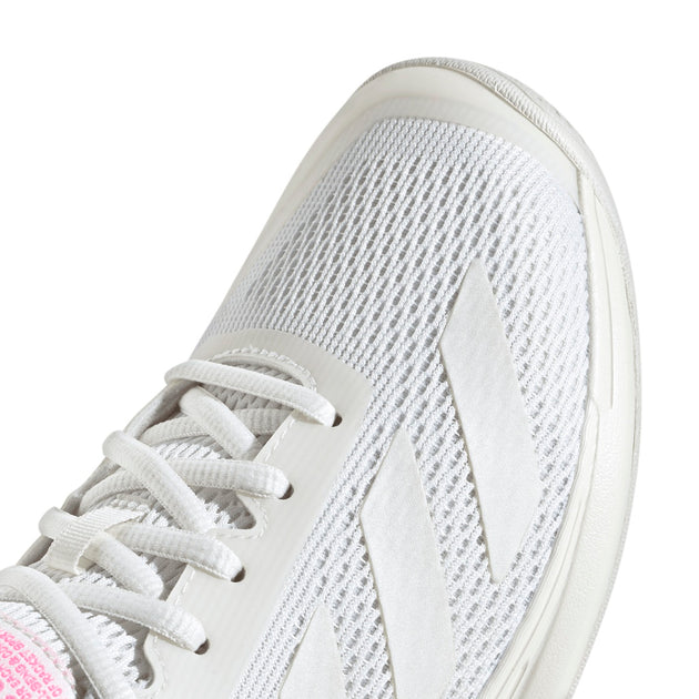 JQ0696 Adidas Women’s Courtflash Pickleball Shoes (White/Silver Metallic/Lucid Pink)