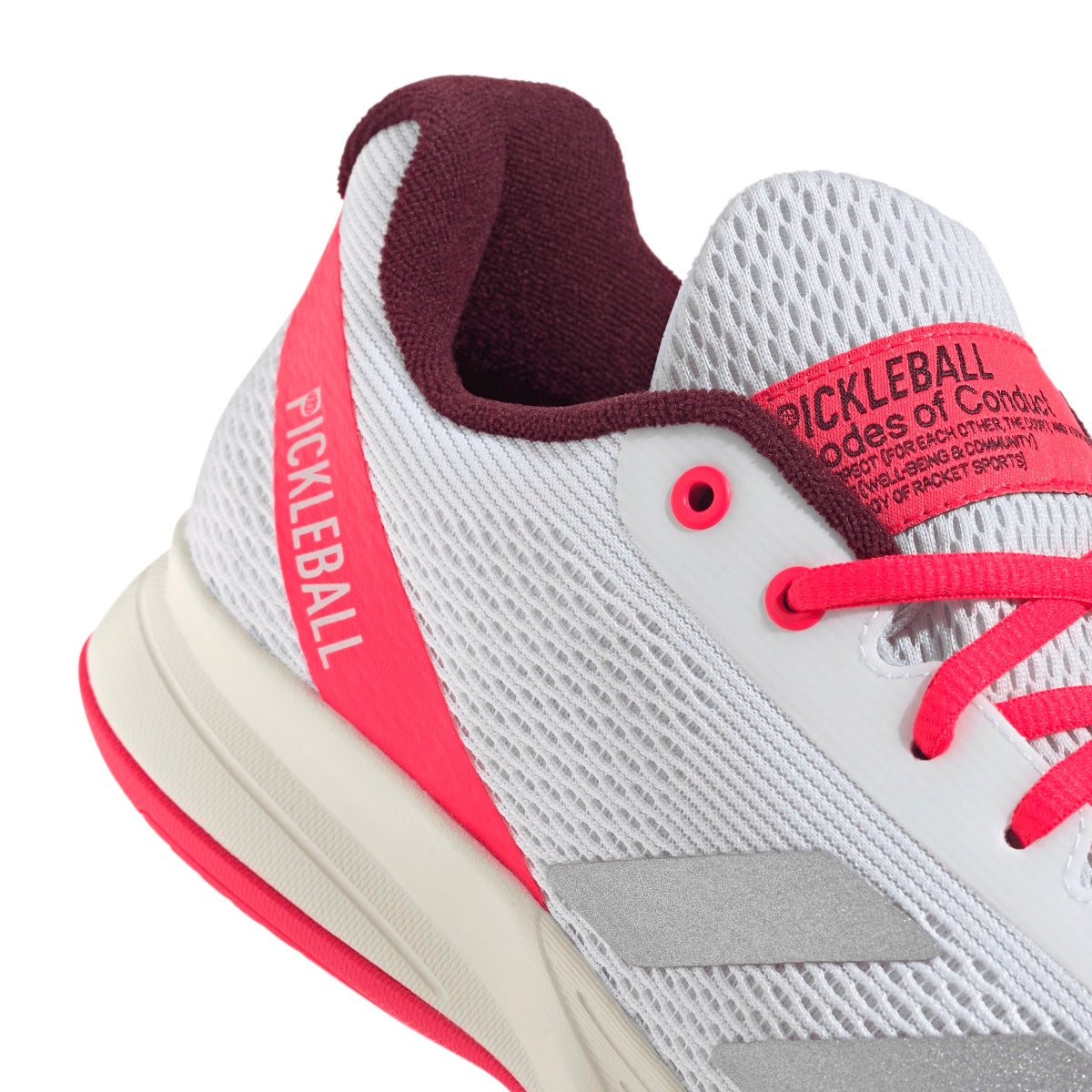 Adidas Men's Court Pickleball Shoes (White/Silver Metallic/Lucid Red)