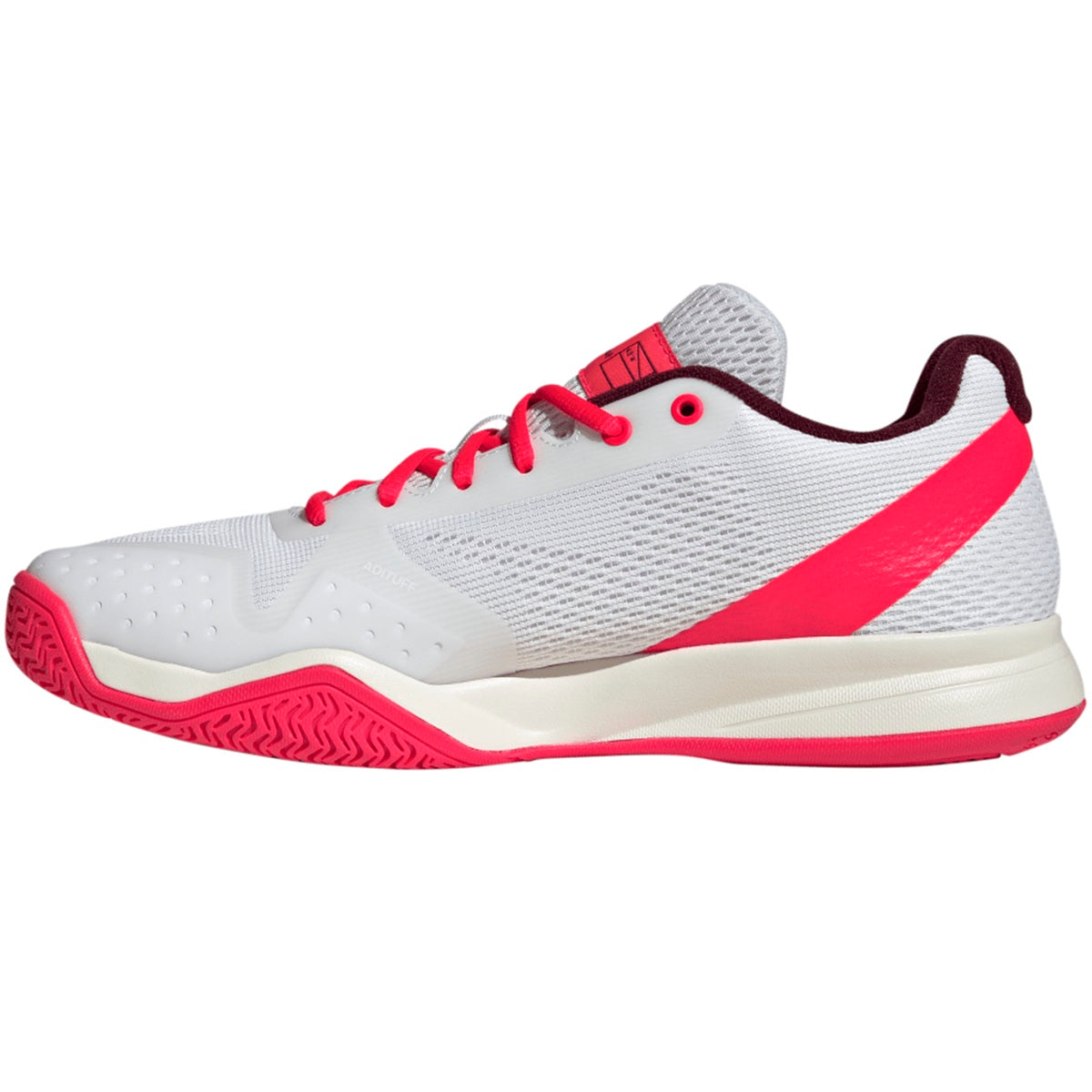 JQ3241 Adidas Men’s Courtflash Pickleball Shoes (White/Silver Metallic/Lucid Red)