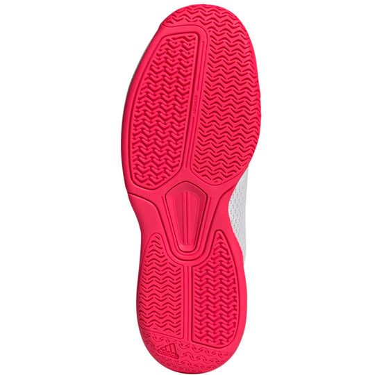 JQ3241 Adidas Men’s Courtflash Pickleball Shoes (White/Silver Metallic/Lucid Red)