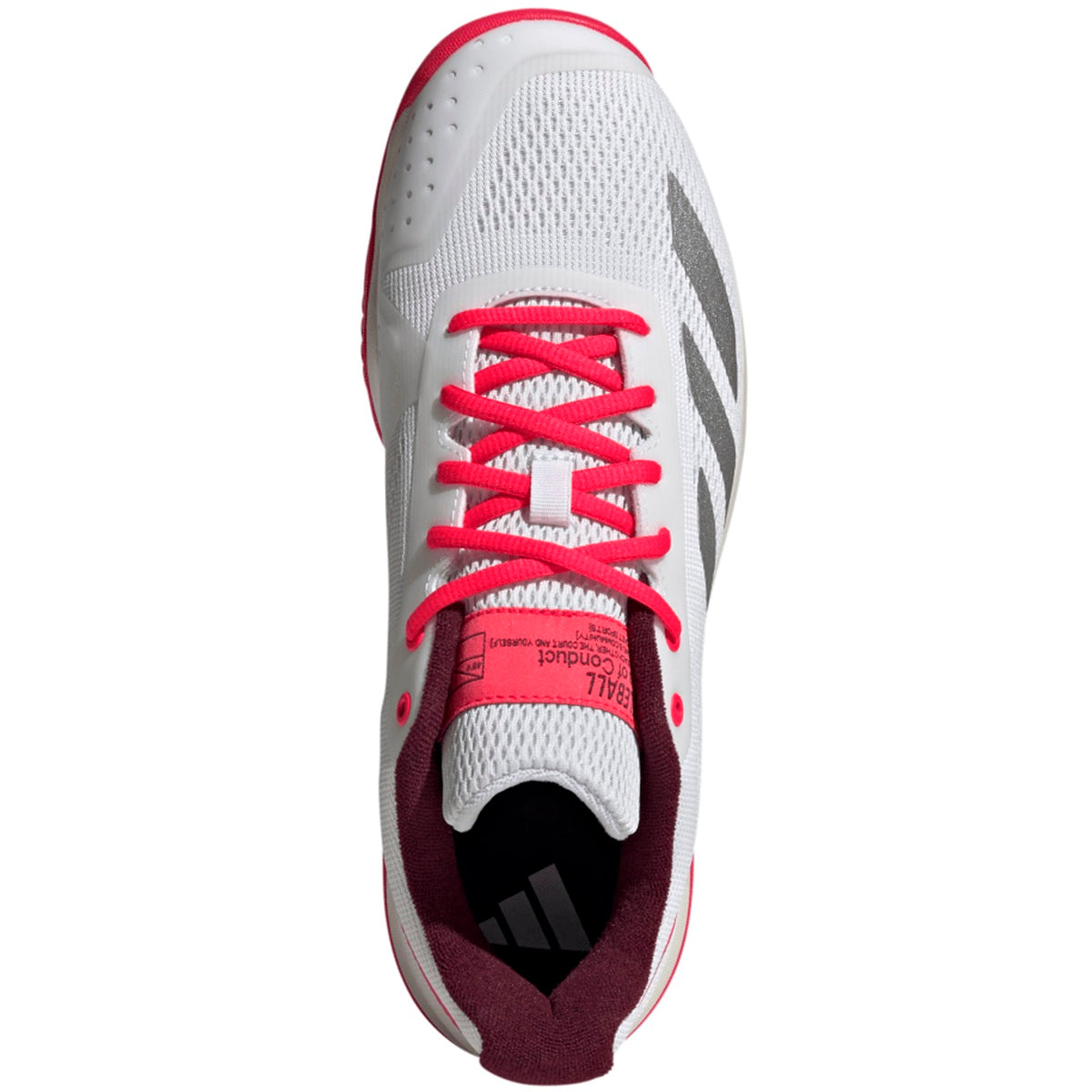 JQ3241 Adidas Men’s Courtflash Pickleball Shoes (White/Silver Metallic/Lucid Red)