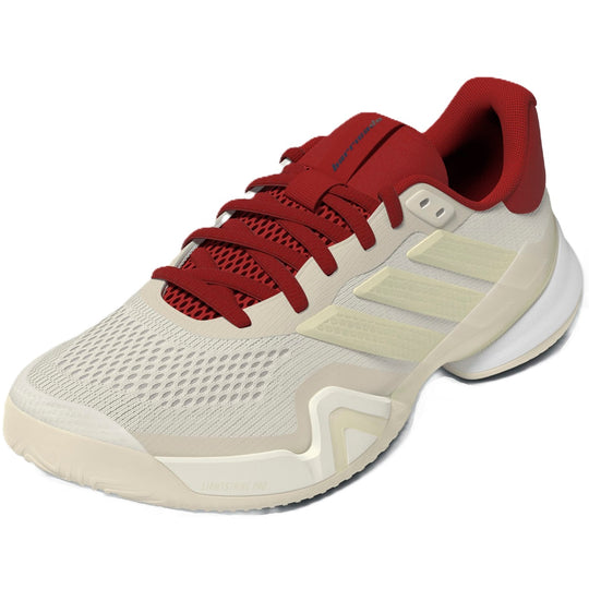 JS2561 Adidas Men's Barricade 14 Tennis Shoe (Chalk White/Ice Gold Metallic/Legend Ink)