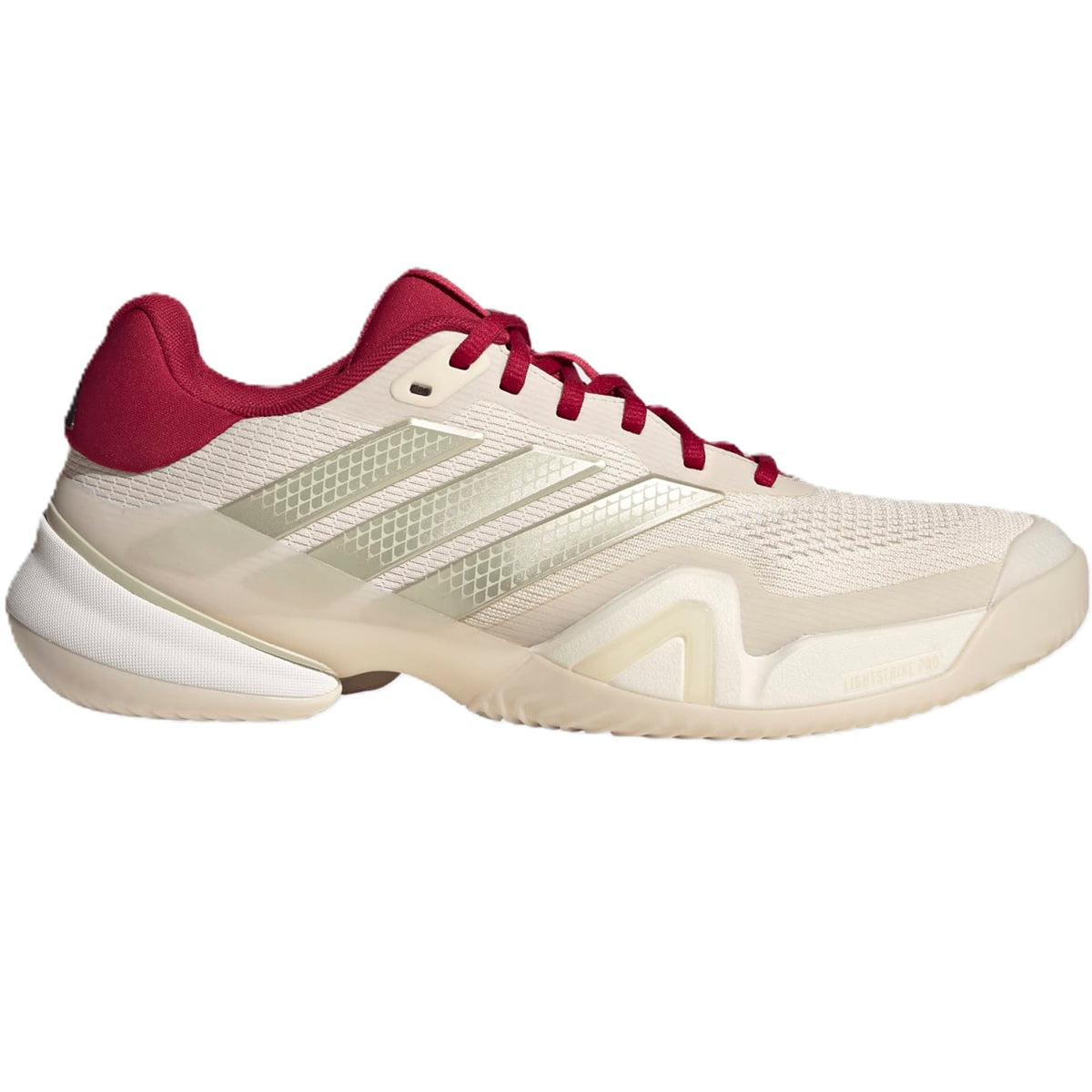 JS2561 Adidas Men's Barricade 14 Tennis Shoe (Chalk White/Ice Gold Metallic/Legend Ink)