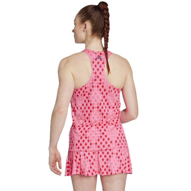 JY5131-PK Adidas Women's Club Graphic Tennis Tank Top (Pink)