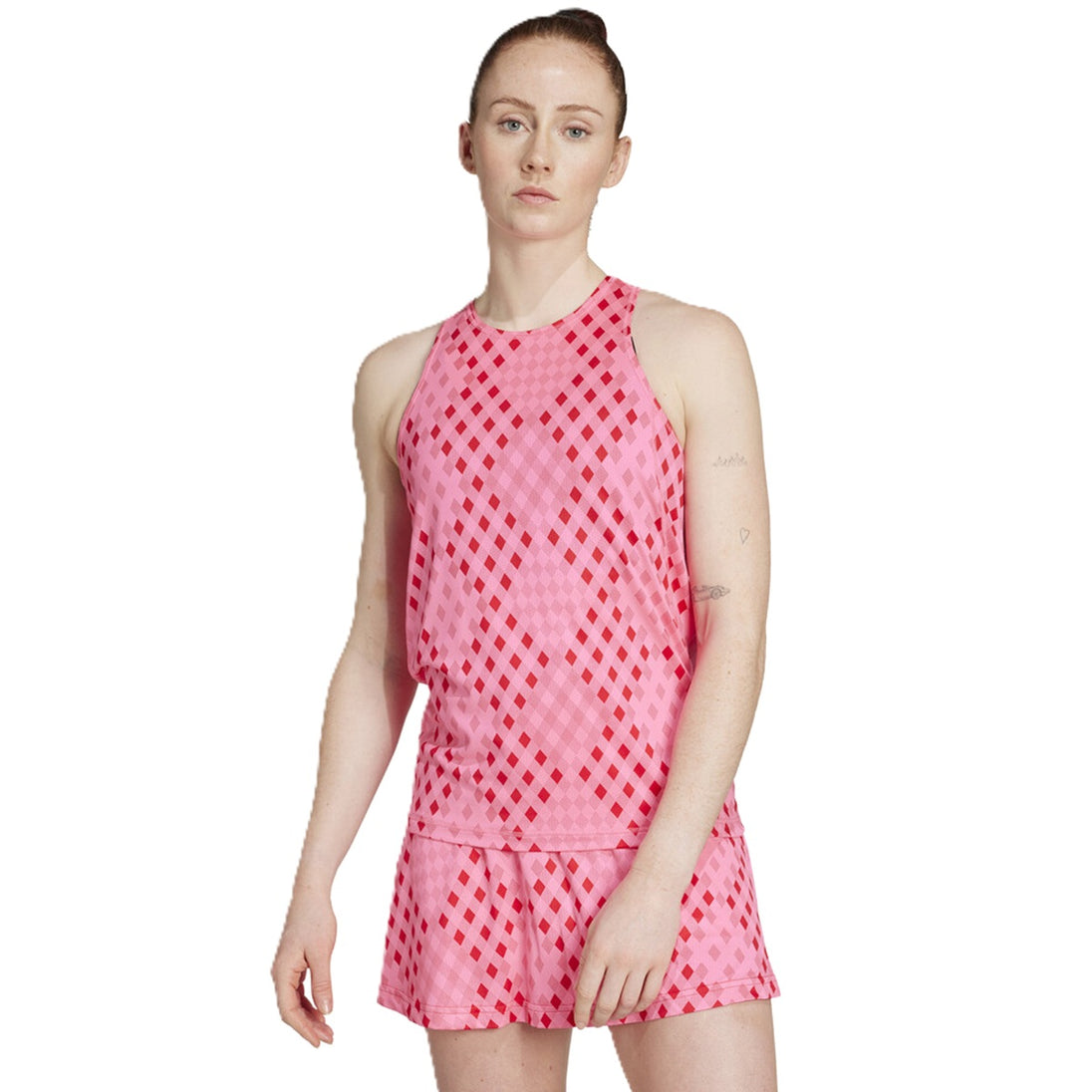 JY5131-PK Adidas Women's Club Graphic Tennis Tank Top (Pink)