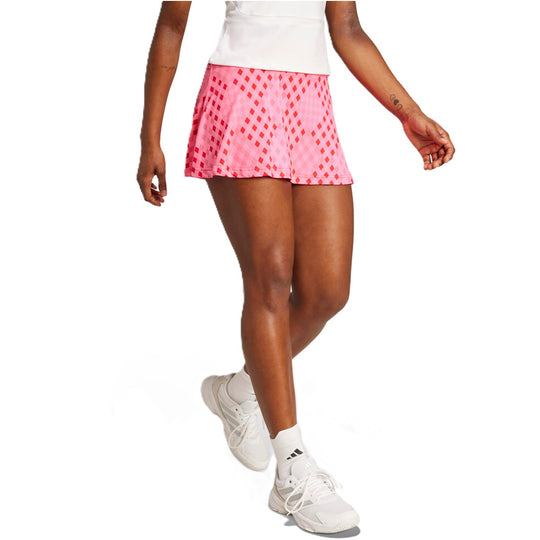 JY5132-PK Adidas Women's Club Graphic Tennis Skirt (Pink)