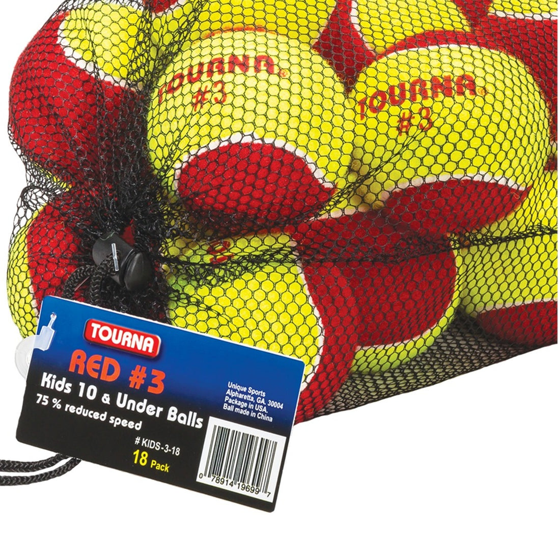 KIDS-3-18 Tourna Youth Red Tennis Balls - Bag (18 Balls)