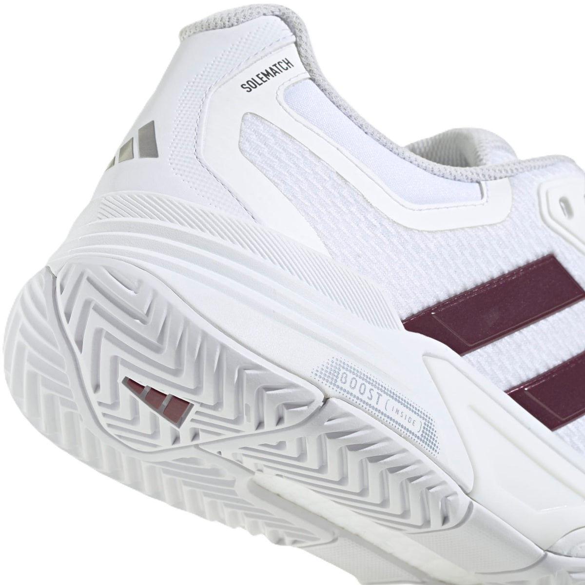 Adidas Men's Solematch Control 2 Tennis Shoes (White/Maroon)