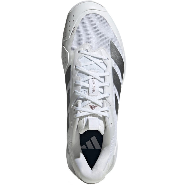 Adidas Men's Adizero Ubersonic 5 Tennis Shoes (Cloud White /Tech Grey  Metallic/Maroon)