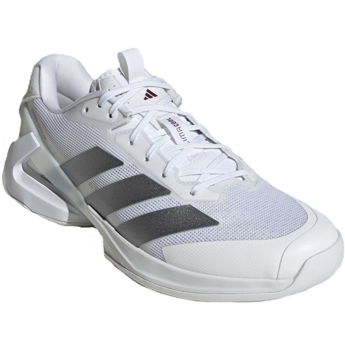 Adidas Men's Adizero Ubersonic 5 Tennis Shoes (Cloud White /Tech Grey  Metallic/Maroon)