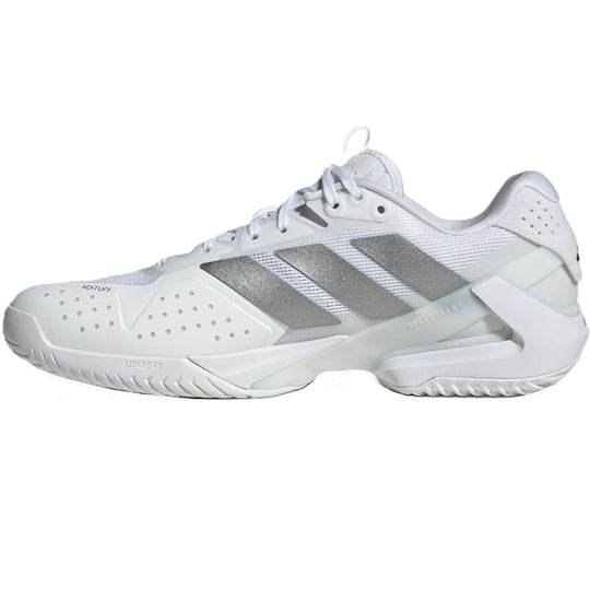 Adidas Men's Adizero Ubersonic 5 Tennis Shoes (Cloud White /Tech Grey  Metallic/Maroon)