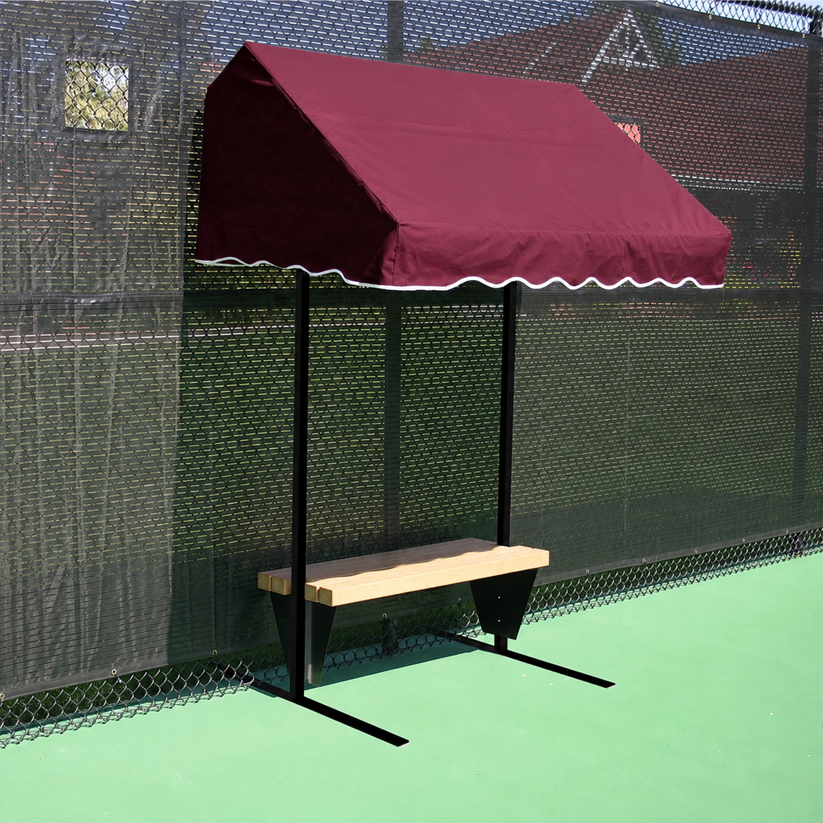 SunTrends Flat Cabana Benches - Surface Mount Modified - burgundy