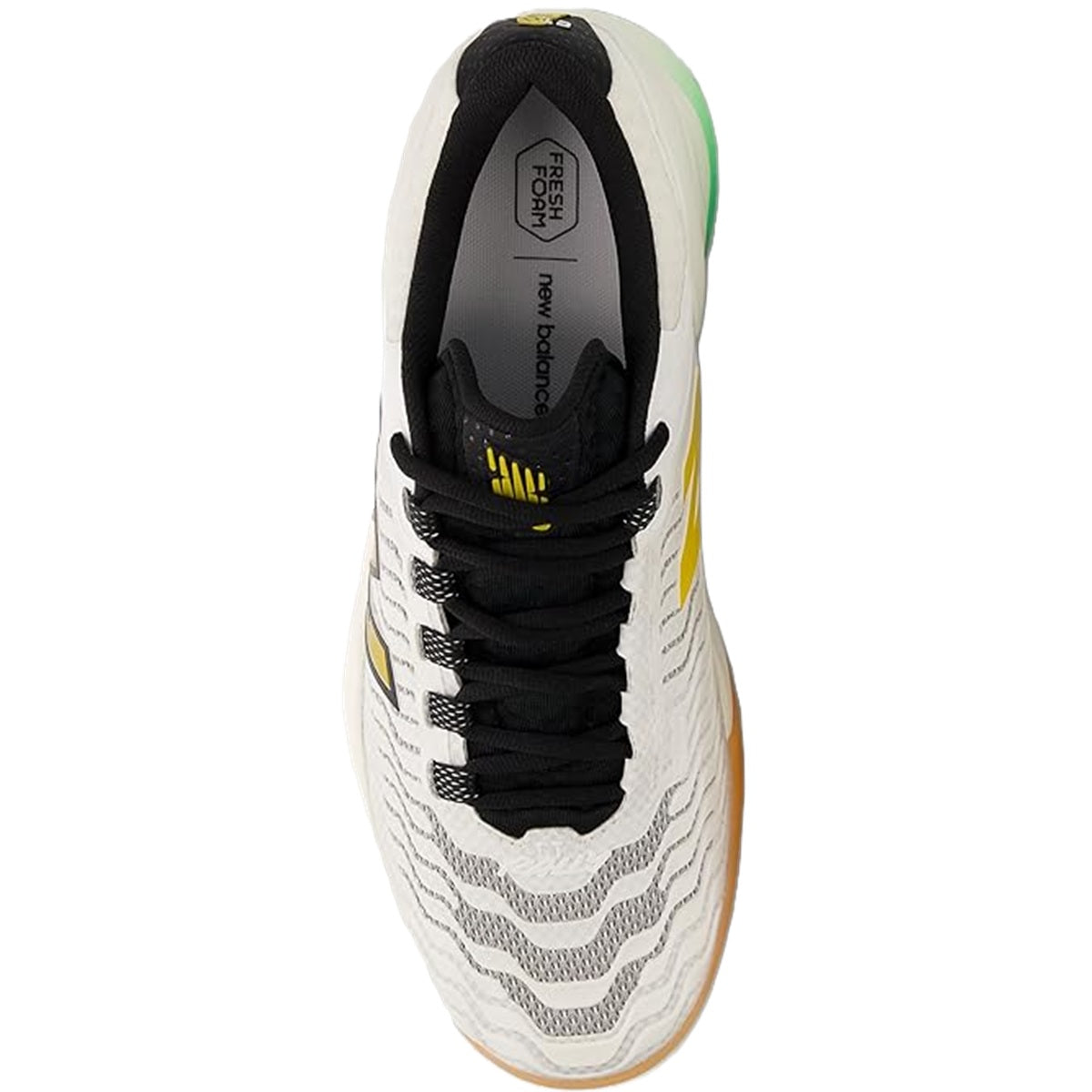 MCHRALL2-D New Balance Men's Fresh Foam X CT-Rally V2 Tennis Shoe (White/Black/Metallic Gold)