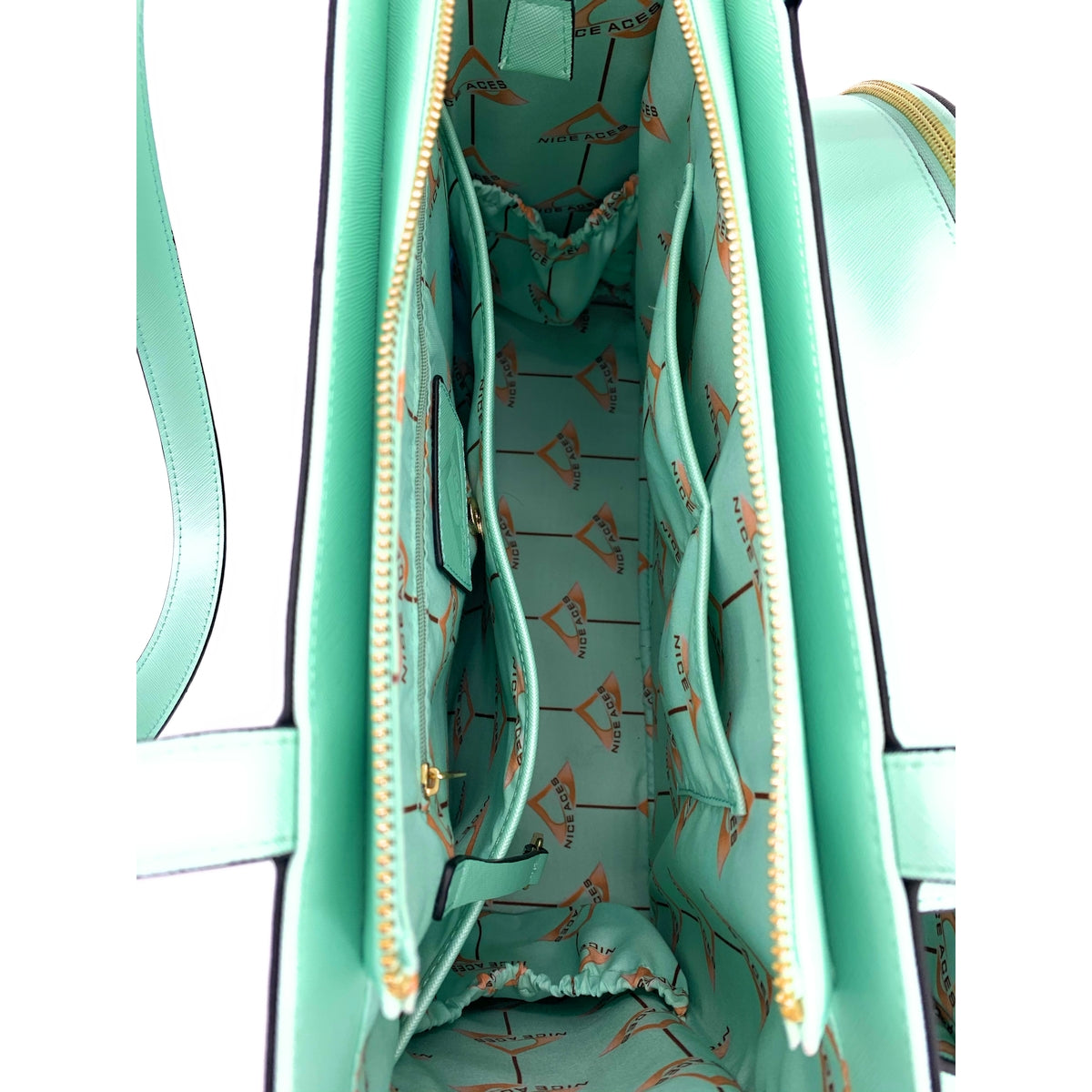 MYTBGRN NiceAces Women's Maya Handmade Vegan Leather Tennis Tote (Mint)