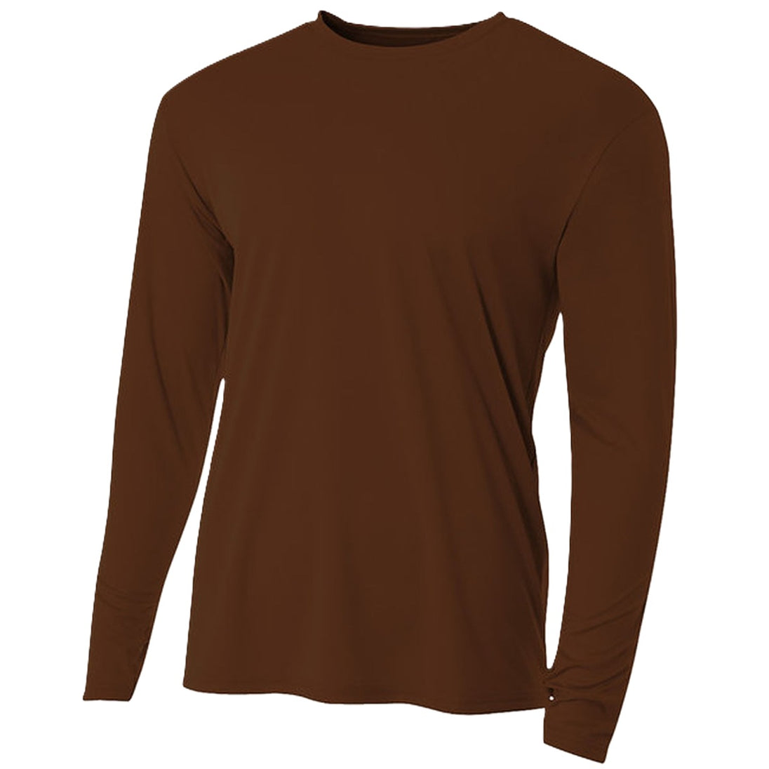 N3165-BRN A4 Men's Performance Long Sleeve Crew (Brown)