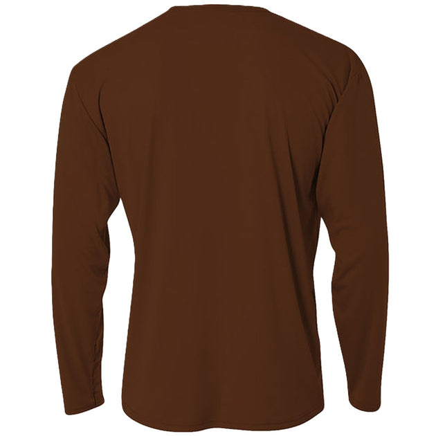 N3165-BRN A4 Men's Performance Long Sleeve Crew (Brown)